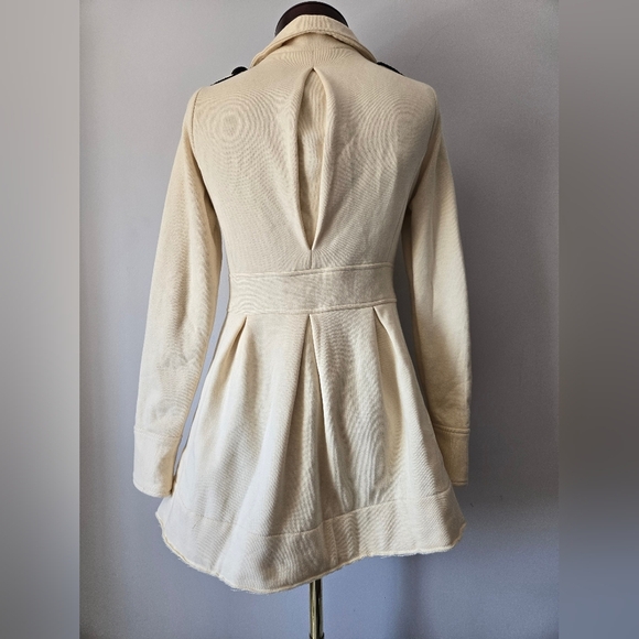 Knitted Dove -Anthropologie Cream Cotton Sweater Jacket, Oversized Buttons. Sm - Picture 5 of 14